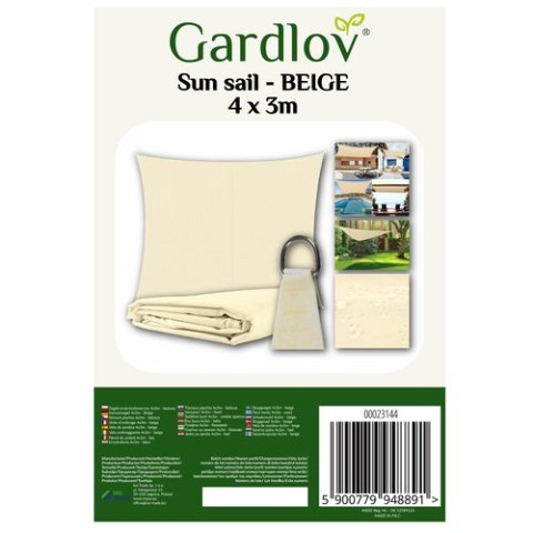 Żagiel przeciwsłoneczny 4x3m- beżowy Gardlov 23144 Żagiel przeciwsłoneczny 4x3m- beżowy Gardlov 23144