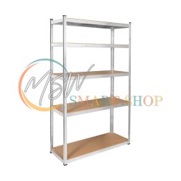 Regał metalowy magazynowy 205x120x45 srebrny Rebel