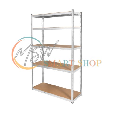 Regał metalowy magazynowy 205x120x45 srebrny Rebel