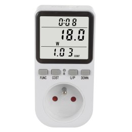 Miernik energii GreenBlue, watomierz, typ E, 220-240V AC, 50Hz, max. obciążenie 16A, IP20, wbudowana bateria, GB364 E