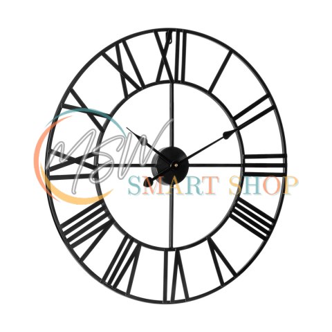Aluminiowy duży zegar ścienny 60 cm Aluminiowy duży zegar ścienny 60 cm