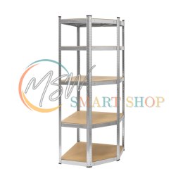 Regał metalowy magazynowy narożny 180x40x70 srebrny Rebel