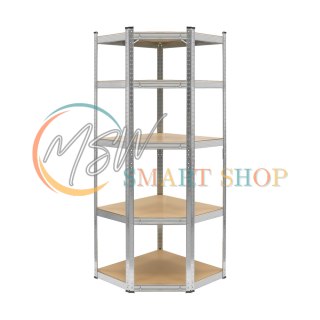 Regał metalowy magazynowy narożny 180x40x70 srebrny Rebel