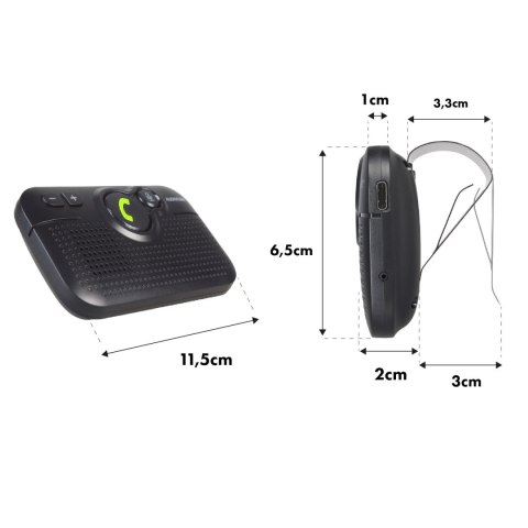 Zestaw głośnomówiący bluetooth 5.0 Audiocore, A2DP, głośnik 2W, wspiera Google i Siri, AC475 Zestaw głośnomówiący bluetooth 5.0 Audiocore, A2DP, głośnik 2W, wspiera Google i Siri, AC475