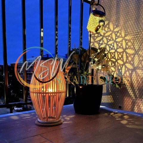 Lampion bambusowy rattanowy Gardlov 24282