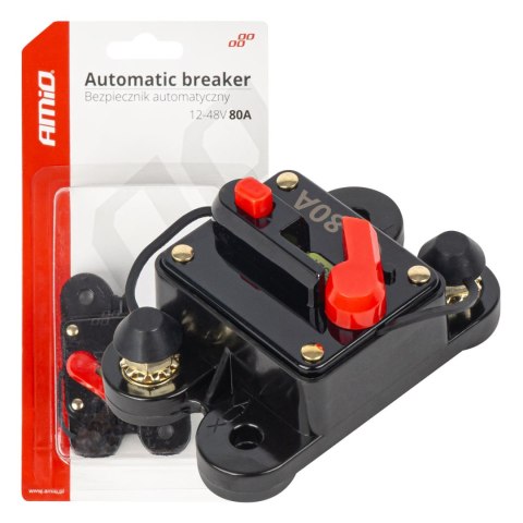 Samochodowy bezpiecznik automatyczny 80a 12v 24v 48v amio-03827 Samochodowy bezpiecznik automatyczny 80a 12v 24v 48v amio-03827