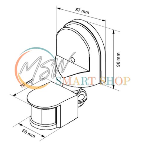 Ścienny czujnik ruchu i zmierzchu Maclean, 180°, max. 1200W, szary, MCE25 GR Ścienny czujnik ruchu i zmierzchu Maclean, 180°, max. 1200W, szary, MCE25 GR