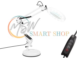 44-168# Lampka biurkowa led lb-23 biała z lupą