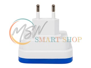 44-287# Lampka nocna led z czujnikiem zmierzchu kwadratowa niebieska