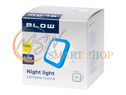 44-287# Lampka nocna led z czujnikiem zmierzchu kwadratowa niebieska 44-287# Lampka nocna led z czujnikiem zmierzchu kwadratowa niebieska