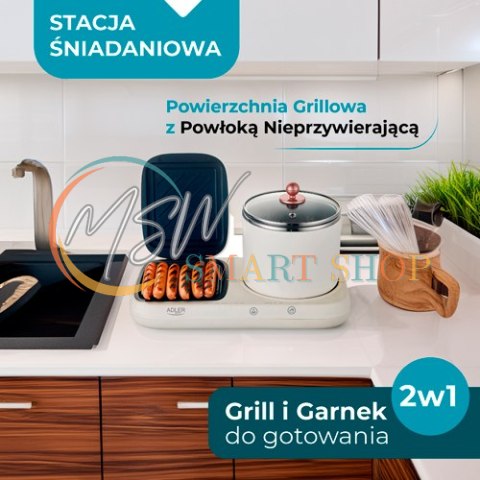 AD 6421 Stacja śniadaniowa 2 w 1 - grill i garnek do gotowania AD 6421 Stacja śniadaniowa 2 w 1 - grill i garnek do gotowania