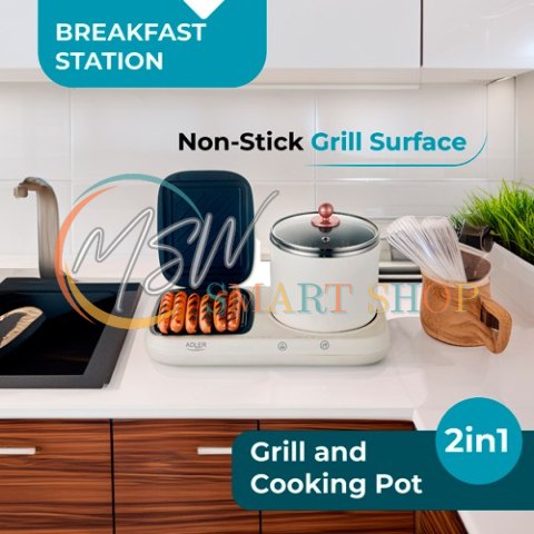 AD 6421 Stacja śniadaniowa 2 w 1 - grill i garnek do gotowania AD 6421 Stacja śniadaniowa 2 w 1 - grill i garnek do gotowania