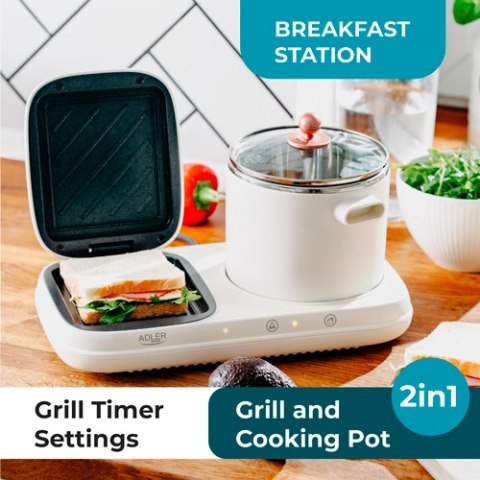 AD 6421 Stacja śniadaniowa 2 w 1 - grill i garnek do gotowania AD 6421 Stacja śniadaniowa 2 w 1 - grill i garnek do gotowania