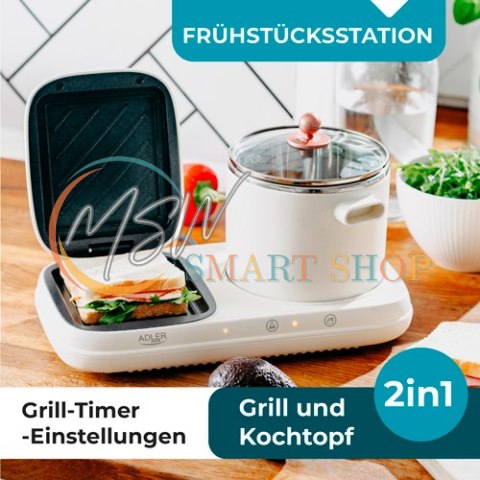 AD 6421 Stacja śniadaniowa 2 w 1 - grill i garnek do gotowania AD 6421 Stacja śniadaniowa 2 w 1 - grill i garnek do gotowania