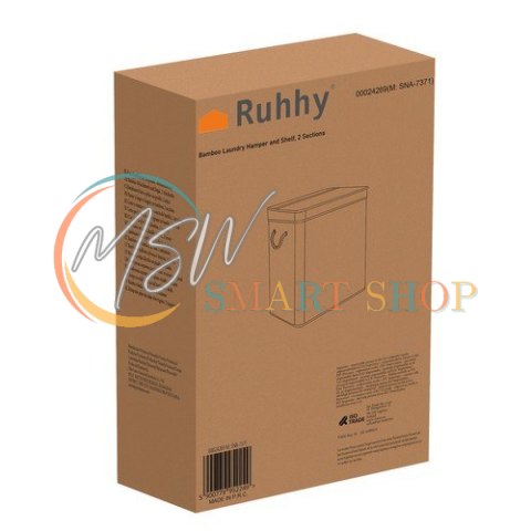 Kosz bambusowy na pranie - dwukomorowy Ruhhy 24269