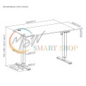 Biurko stolik Ergo Office elektryczna regulacja wysokości, do pracy stojąco siedzącej, max wys 114cm, ER-451