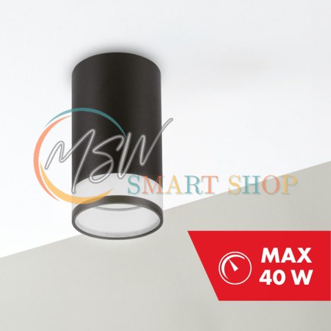 Oprawa natynkowa / tuba Maclean, punktowa, okrągła, aluminiowa, GU10, 55x105mm, kolor czarny, MCE361 B