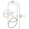 Oprawa natynkowa / tuba Maclean, punktowa, okrągła, aluminiowa, GU10, 55x130mm, kolor czarny, MCE360 B