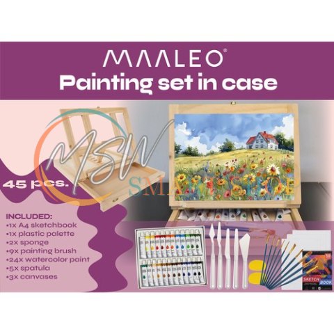 Zestaw do malowania w walizce 45szt. Maaleo 23863 Zestaw do malowania w walizce 45szt. Maaleo 23863