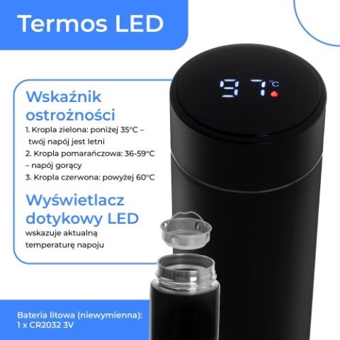 CR 4507bk Termos led 473ml czarny CR 4507bk Termos led 473ml czarny