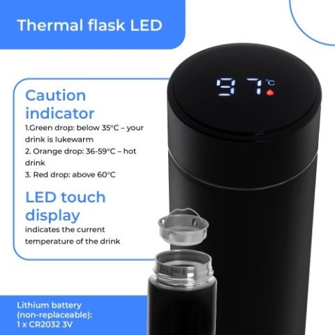 CR 4507bk Termos led 473ml czarny CR 4507bk Termos led 473ml czarny
