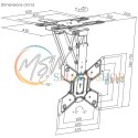 Uchwyt do TV elektryczny sufitowy Maclean, obsługa TUYA, max VESA 600x400, obrót 90st. pilot, 23"-65", 30kg, MC-491