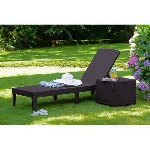 Leżak ogrodowy regulowany Jaipur Sun Lounger brązowy Leżak ogrodowy regulowany Jaipur Sun Lounger brązowy