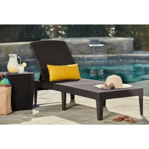 Leżak ogrodowy regulowany Jaipur Sun Lounger brązowy Leżak ogrodowy regulowany Jaipur Sun Lounger brązowy
