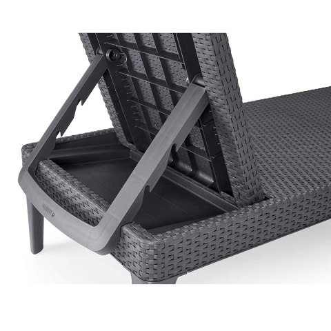 Leżak ogrodowy regulowany Jaipur Sun Lounger grafitowy Leżak ogrodowy regulowany Jaipur Sun Lounger grafitowy