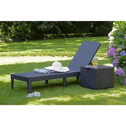Leżak ogrodowy regulowany Jaipur Sun Lounger grafitowy Leżak ogrodowy regulowany Jaipur Sun Lounger grafitowy