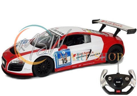 Auto R/C Audi R8 LMS Rastar 1:14 Biało-Czerwone Auto R/C Audi R8 LMS Rastar 1:14 Biało-Czerwone