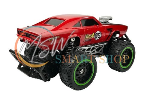 Auto Zdalnie Sterowane R/C 6.5 km/h Wysokie Koła Czerwone Auto Zdalnie Sterowane R/C 6.5 km/h Wysokie Koła Czerwone