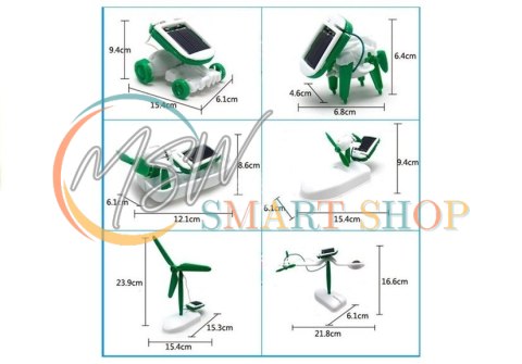 Edukacyjny Zestaw Robot Solarny Do Złożenia 6 w 1 Auto Wiatrak