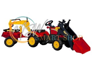 Traktor z Przyczepą i Łyżką na Pedały Benson Czerwony