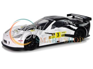 Auto Sportowe Wyścigowe R/C 1:18 Corvette C6.R Biały 2.4 G Światła