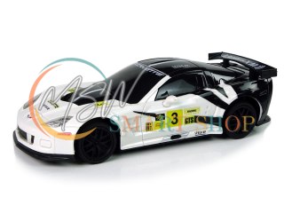 Auto Sportowe Wyścigowe R/C 1:24 Corvette C6.R Biały 2.4 G Światła
