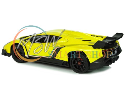 Auto Zdalnie Sterowane Lamborghini Veneno Żółte 2,4 G Pilot Kierownica Dźwięk Światła Auto Zdalnie Sterowane Lamborghini Veneno Żółte 2,4 G Pilot Kierownica Dźwięk Światła