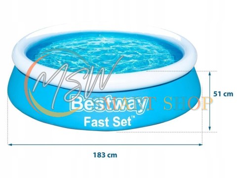 Basen ogrodowy rozporowy 183 x 51 cm Bestway 57392 Basen ogrodowy rozporowy 183 x 51 cm Bestway 57392
