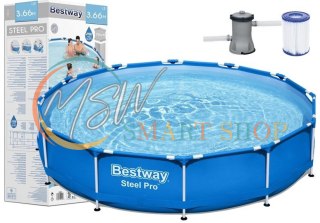 Basen ogrodowy stelażowy 366 x 76 cm zestaw Bestway 56681