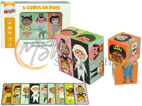 Drewniane Klocki Ułóż Postacie 6 Części Puzzle Kolorowe Drewniane Klocki Ułóż Postacie 6 Części Puzzle Kolorowe
