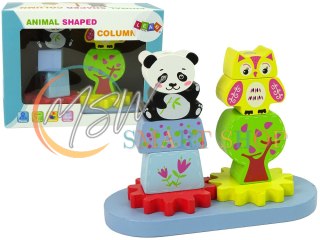 Drewniane Zwierzątka Sorter Sowa Panda Koła Zębate