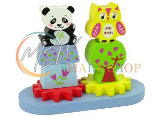 Drewniane Zwierzątka Sorter Sowa Panda Koła Zębate