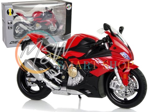 Motocykl Model BMW S1000RR Czerwony Dźwięki Światła Motocykl Model BMW S1000RR Czerwony Dźwięki Światła