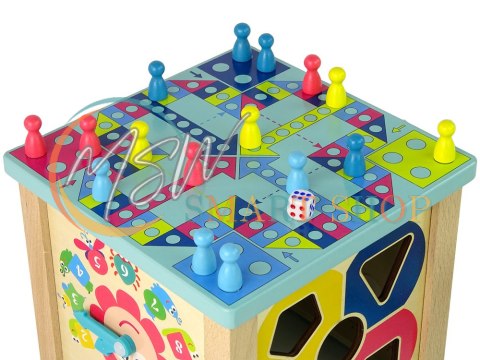 Drewniana Kostka Edukacyjna Sorter Labirynt Gra Chińczyk Zegar Drewniana Kostka Edukacyjna Sorter Labirynt Gra Chińczyk Zegar