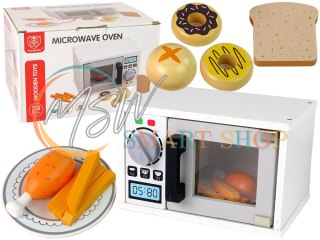 Drewniana Kuchenka Mikrofalowa Mikrofalówka Jedzenie Biała