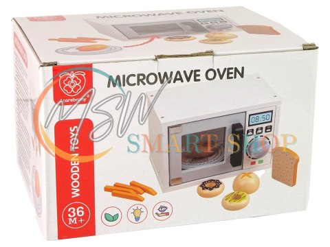 Drewniana Kuchenka Mikrofalowa Mikrofalówka Jedzenie Biała Drewniana Kuchenka Mikrofalowa Mikrofalówka Jedzenie Biała