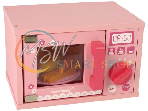 Drewniana Kuchenka Mikrofalowa Mikrofalówka Jedzenie Różowa Drewniana Kuchenka Mikrofalowa Mikrofalówka Jedzenie Różowa