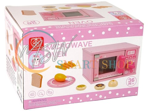Drewniana Kuchenka Mikrofalowa Mikrofalówka Jedzenie Różowa Drewniana Kuchenka Mikrofalowa Mikrofalówka Jedzenie Różowa