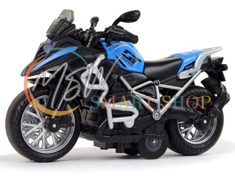 Motocykl GT Niebieski 1:14 Napęd Pull-Back Dźwięk Światła Motocykl GT Niebieski 1:14 Napęd Pull-Back Dźwięk Światła