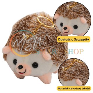Pluszowy Jeż Maskotka Brelok Kółko Brązowy 9cm